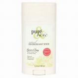 Natural Deodorant Stick, Green Clay