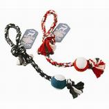 Red Rover Rope & Tennis Ball with Handle- Medium, Red